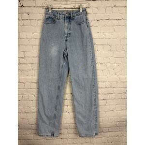 EVERLANE The Way High Jean Womens 24 Long Medium Wash High Rise Straight Stretch